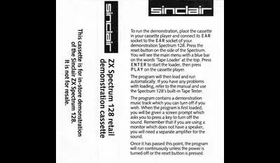 ZX Spectrum 128 Retail Demonstration Cassette